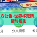 世界杯竞猜 官方公告-世界杯竞猜，官方公告的激情与规则，世界杯竞猜，官方公告揭晓激情与规则