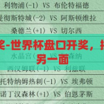 世界杯盘口开奖-世界杯盘口开奖，揭秘足球盛宴的另一面，揭秘世界杯盘口开奖，足球盛宴的另一面