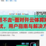开云体育网站进不去-面对开云体育网站无法访问的困扰，用户指南与解决方案，解决开云体育网站无法访问的实用指南