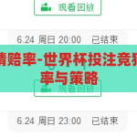 世界杯投注竞猜赔率-世界杯投注竞猜，深度解析赔率与策略，深度解析世界杯投注竞猜，赔率与策略的智慧