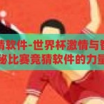 世界杯比赛竞猜软件-世界杯激情与智慧的碰撞，揭秘比赛竞猜软件的力量，智趣碰撞，揭秘世界杯比赛竞猜软件的力量