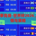 世界杯2026赛事竞猜-世界杯2026，赛事竞猜的激情与策略，2026世界杯赛事竞猜，激情与策略的碰撞