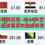 2026年世界杯竞猜冠军-2026年世界杯冠军竞猜，足球盛宴的终极猜想，2026年世界杯冠军竞猜，足球盛宴的终极猜想