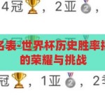 世界杯胜率排名表-世界杯历史胜率揭秘，全球强队的荣耀与挑战，揭秘世界杯历史胜率，全球强队的荣耀与挑战