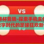 手机支付宝世界杯竞猜-探索手机支付宝世界杯竞猜，数字时代的足球狂欢新体验，数字时代足球狂欢，手机支付宝世界杯竞猜新体验