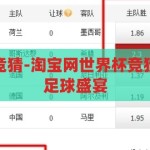 淘宝网世界杯竞猜-淘宝网世界杯竞猜，全民参与的足球盛宴，全民狂欢！淘宝网世界杯竞猜，共享足球盛宴的乐趣