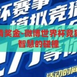 微博世界杯竞猜奖金-微博世界杯竞猜奖金，激情与智慧的碰撞，微博世界杯竞猜，激情与智慧的奖金盛宴