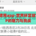 世界杯足球竞猜用app-世界杯足球竞猜，智能APP的魅力与挑战，智能APP引领世界杯足球竞猜新风尚，魅力与挑战并存