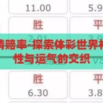 体彩世界杯竞猜赔率-探索体彩世界杯竞猜赔率，理性与运气的交织，体彩世界杯竞猜赔率，理性与运气的精彩交织