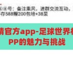 足球世界杯竞猜官方app-足球世界杯竞猜，官方APP的魅力与挑战，足球世界杯竞猜官方APP，魅力与挑战并存