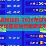 2026年世界杯竞猜规则-2026年世界杯，一场全球足球盛宴的竞猜新规则，2026年世界杯竞猜新规则，全球足球盛宴的变革