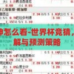 世界杯竞猜大神怎么看-世界杯竞猜，大神的独到见解与预测策略，世界杯竞猜，大神的独到见解与预测策略