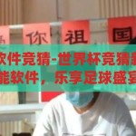 世界杯用什么软件竞猜-世界杯竞猜新风尚，解锁智能软件，乐享足球盛宴，智能竞猜新风尚，解锁世界杯竞猜软件，乐享足球盛宴