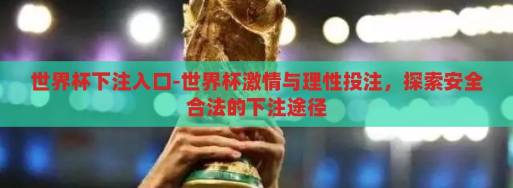 世界杯下注入口-世界杯激情与理性投注,探索安全合法的下注途径 世界杯下注入口-世界杯激情与理性投注,探索安全合法的下注途径