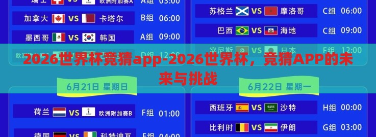 2026世界杯竞猜app-2026世界杯,竞猜APP的未来与挑战 2026世界杯竞猜app-2026世界杯,竞猜APP的未来与挑战