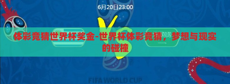 体彩竞猜世界杯奖金-世界杯体彩竞猜，梦想与现实的碰撞