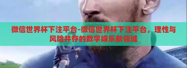 微信世界杯下注平台-微信世界杯下注平台，理性与风险并存的数字娱乐新领域