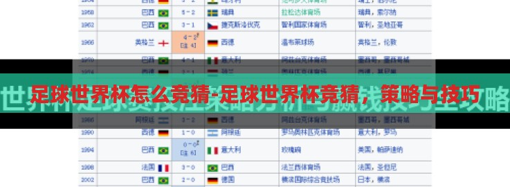 足球世界杯怎么竞猜-足球世界杯竞猜，策略与技巧