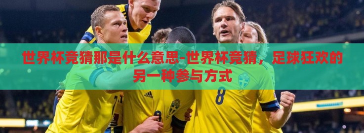 世界杯竞猜那是什么意思-世界杯竞猜，足球狂欢的另一种参与方式