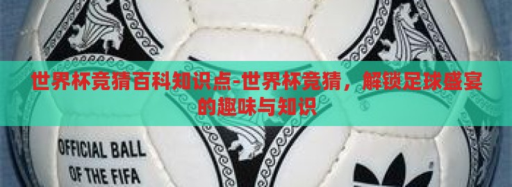 世界杯竞猜百科知识点-世界杯竞猜，解锁足球盛宴的趣味与知识