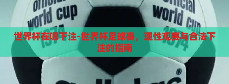 世界杯在哪下注-世界杯足球赛，理性观赛与合法下注的指南