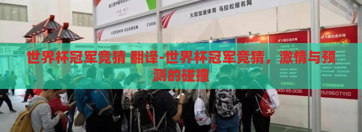 世界杯冠军竞猜 翻译-世界杯冠军竞猜，激情与预测的碰撞